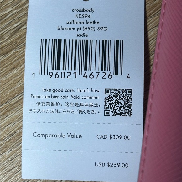 NWT MSRP $259 kate spade Sadie Small Crossbody Bag in Blossom Pink - Picture 5 of 6